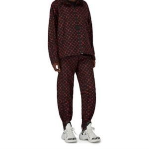 Louis Vuitton Red Monogram Jogging Pants In Technical Cotton